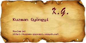 Kuzman Gyöngyi névjegykártya