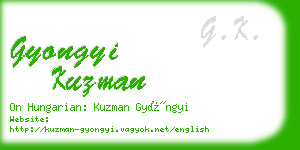 gyongyi kuzman business card